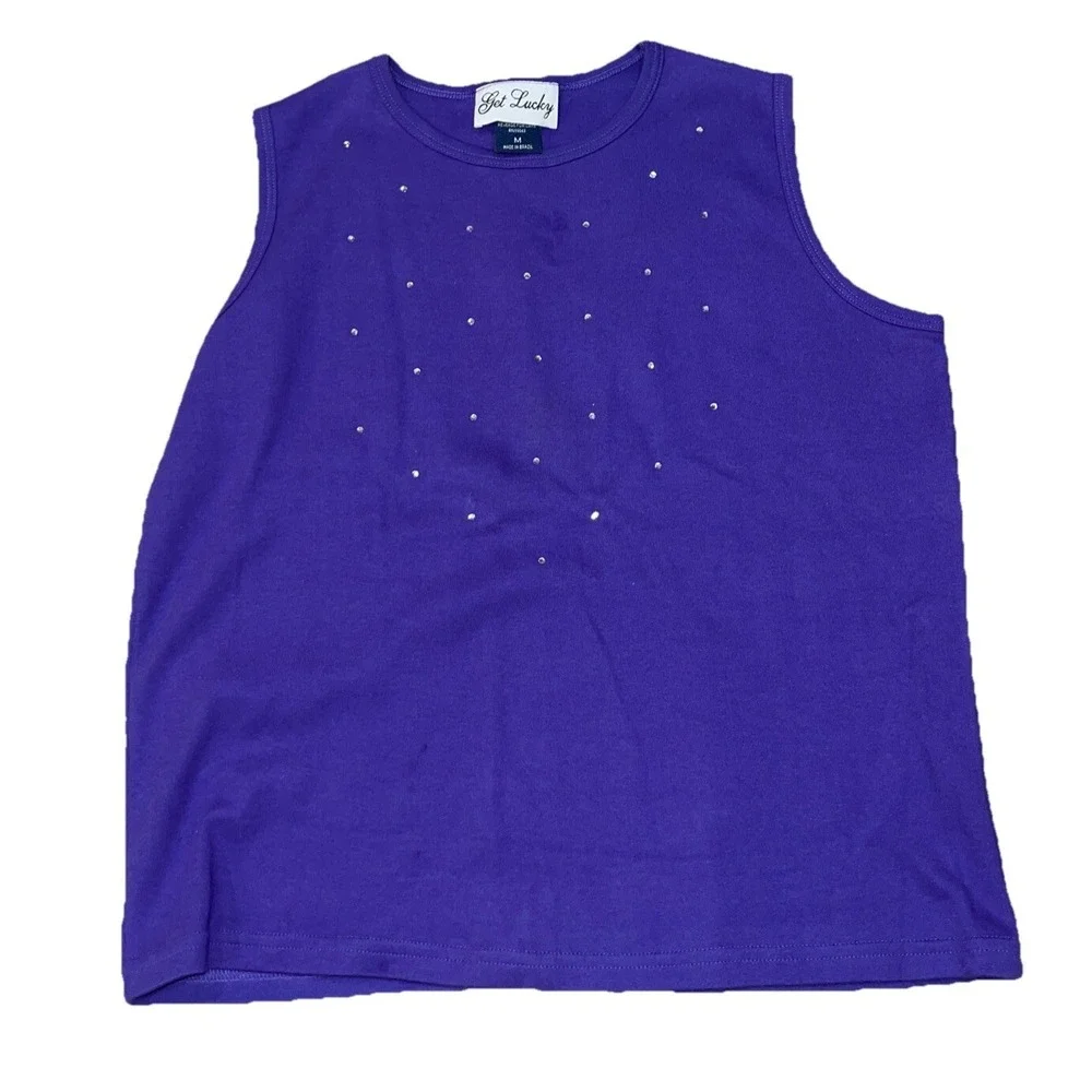 Women's Purple Two-Piece Pantsuit with Stud Accents